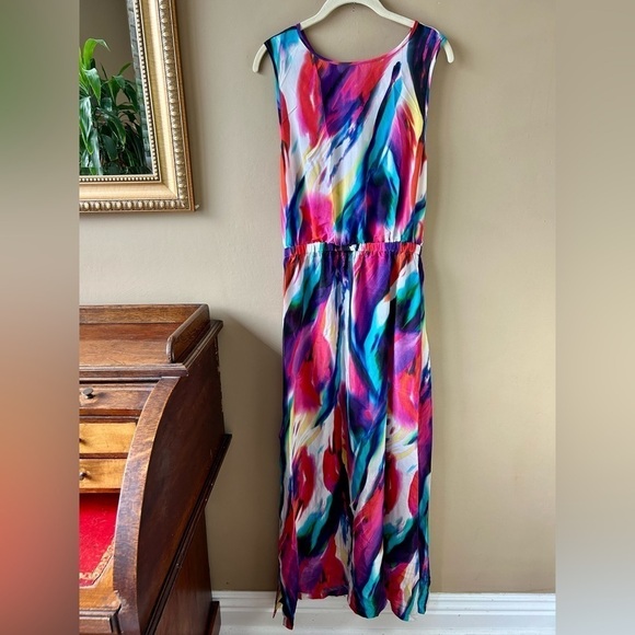 Seafolly Watercolor Silk Maxi Dress Limited Edition Rainbow Multicolor Colorful - Picture 7 of 11